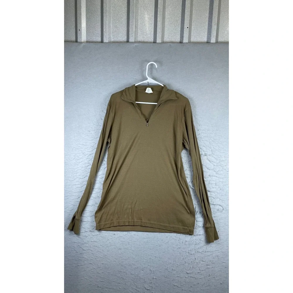 Sekri Inc Undershirt Men Large Brown Good Cold Weather 1/4 Zip Base Layer 12574
